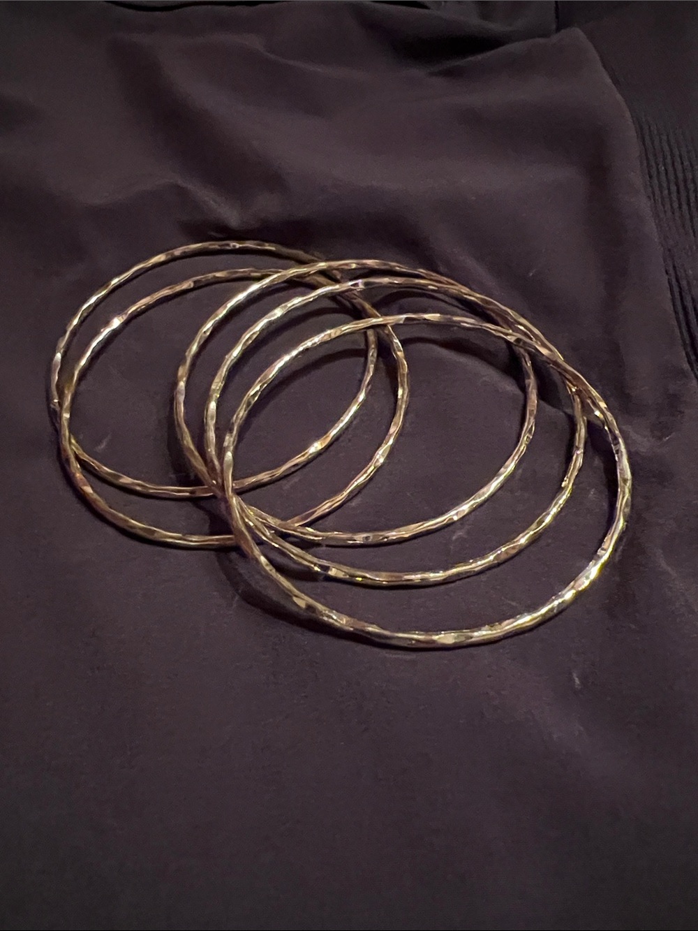 Francesca's Collections Hammered Gold Bangle Bracelet Set